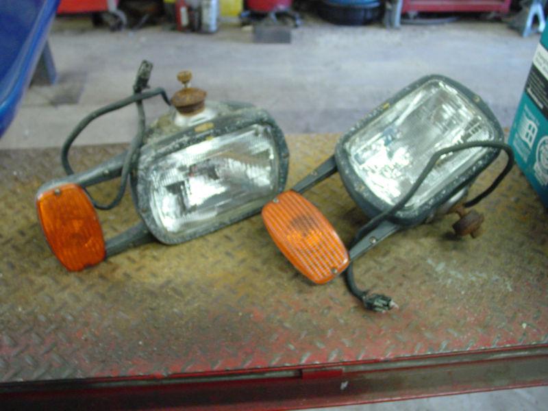 Early heavy duty snow plow headlights metal body