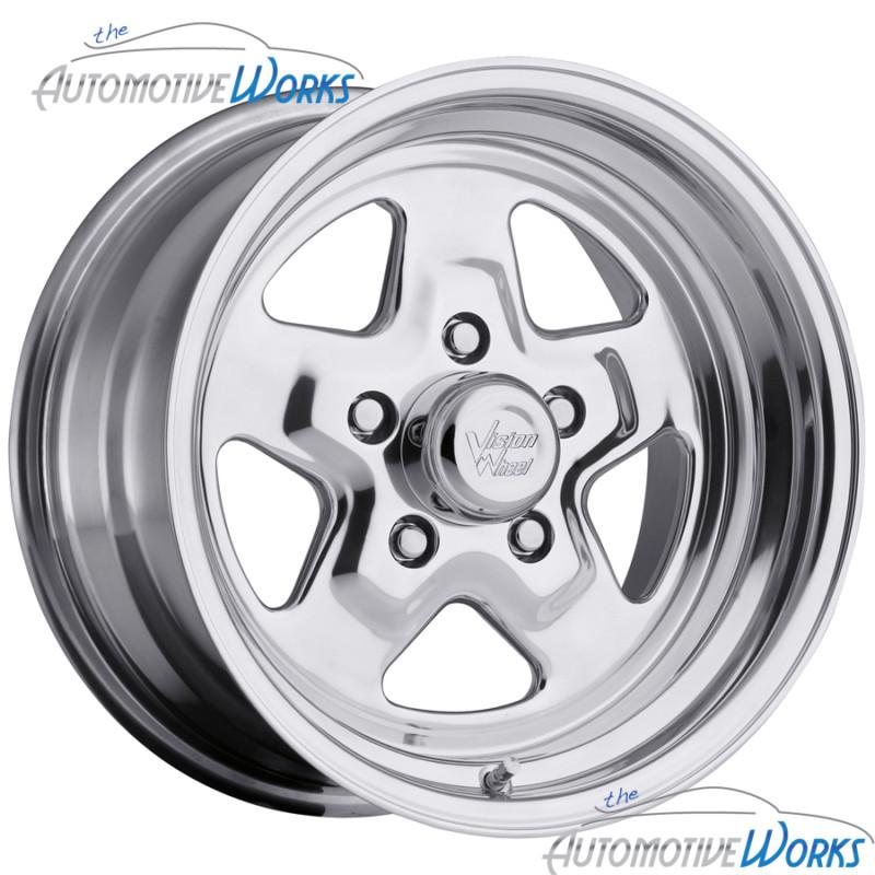 1 - 15x8 vision sport star 5x120.65 5x4.75 +27mm polished wheel rim inch 15"