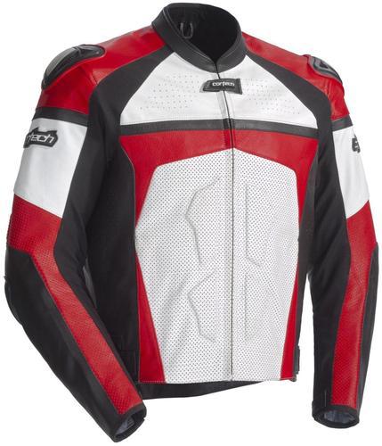 New cortech adrenaline adult leather jacket, red/white, 2xl/xxl