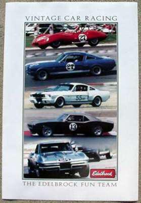 Edelbrock vintage race poster- shelby mustang brand new vic & camee edelbrock!