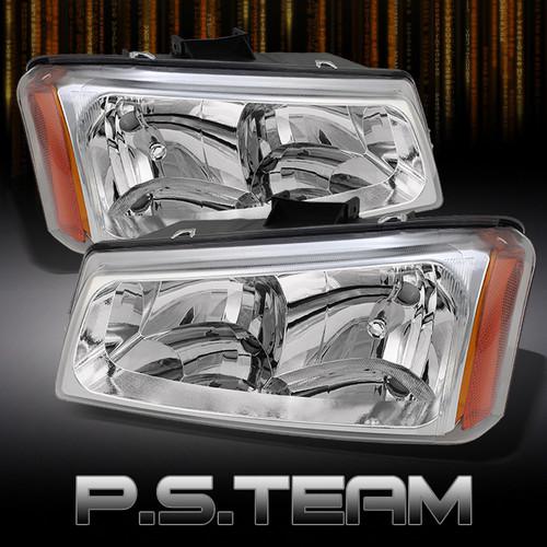 03-06 chevy silverado 02-06 avalanche clear crystal headlights lamps left+right