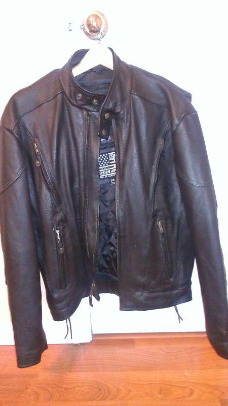 Usa bikers dream apparel leather motorcycle jacket size 38