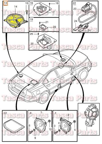 Brand new oem 100w door interior loudspeaker kit 2001-2009 volvo s60 #9496444