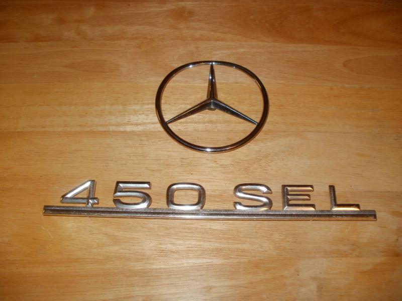 Mercedes w116 , 450sel rear deck lid metal emblem with star emblem, 116 817 1515