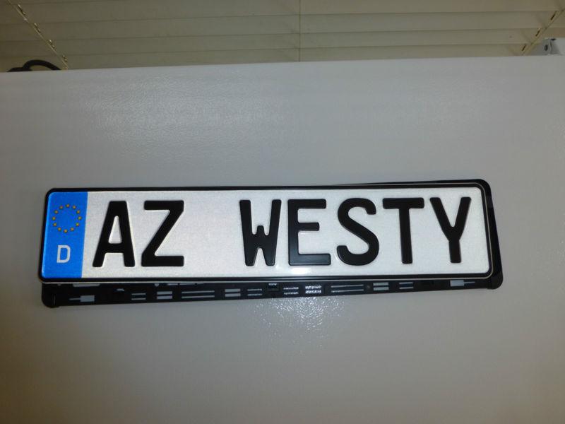 Volkswagen  german style license plate " az westy" with frame. new