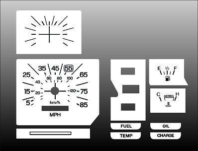 1980-1986 ford truck non tach instrument cluster white face gauges 80-86