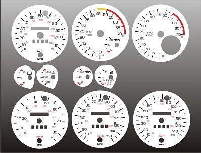 1982-1989 chevrolet camaro instrument cluster white face gauges 82-89