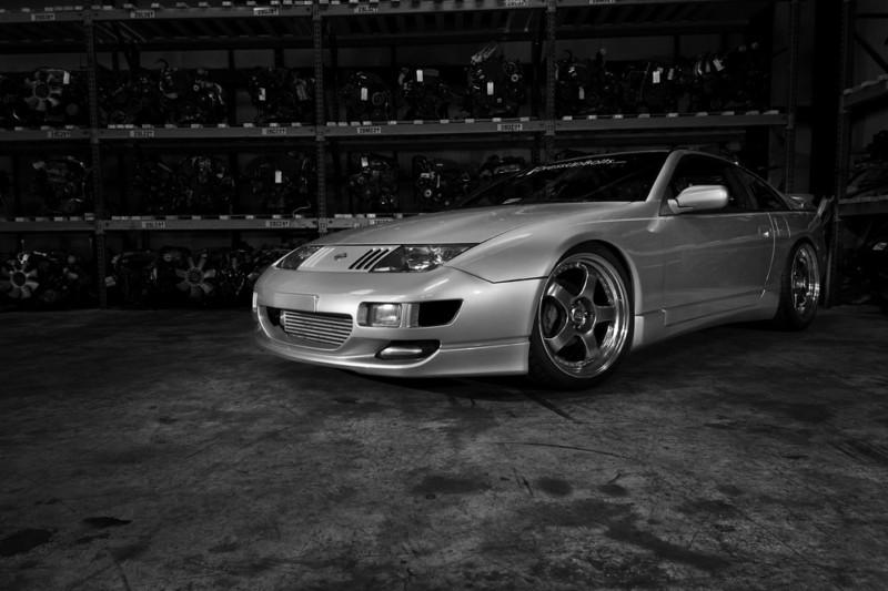 Nissan 300zx z32 on work wheels 2jz-gte hd poster b&w print multiple size