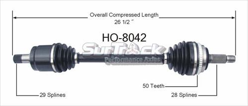 Surtrack perf axles ho-8042 cv half-shaft assembly-new cv axle shaft