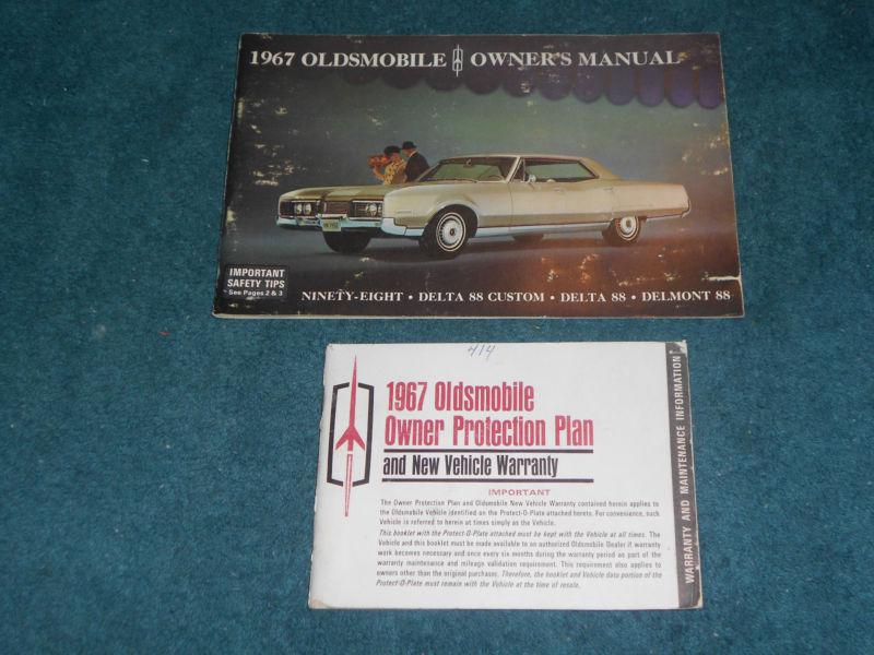 1967 oldsmobile big car models owner's manual / owner's guide & opp book / orig!