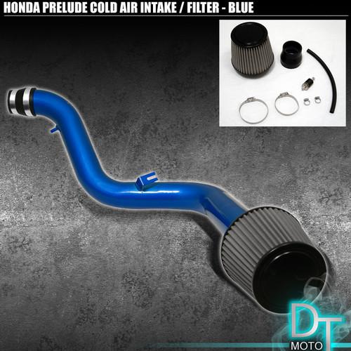 Stainless washable cone filter+ cold air intake 97-01 prelude 2.2l blue aluminum