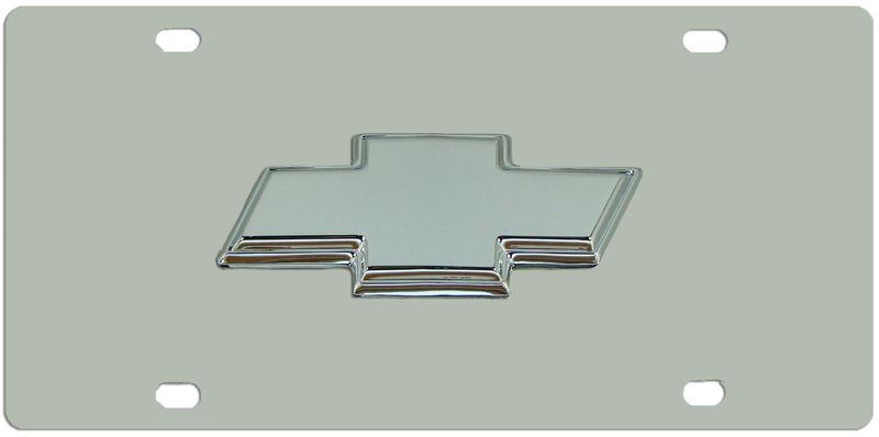 New stainless steel license plate - chrome chevy bowtie