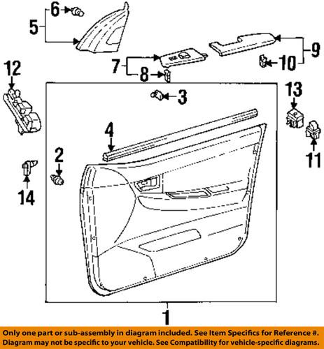 Toyota oem 8482001021 door component/door window switch panel