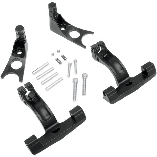 Drag specialties black passenger floorboard mount kits for harley softail