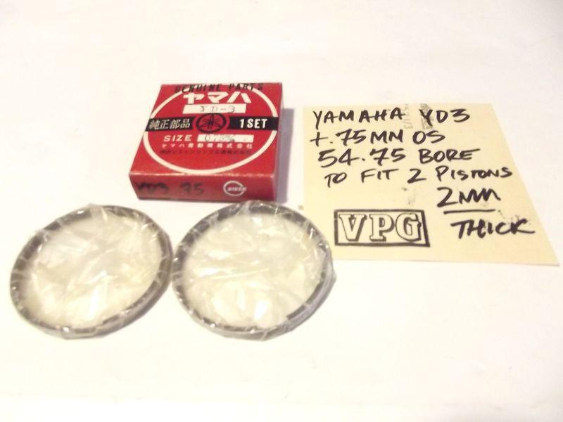 Yamaha riken yd1 yd2 yd3 2 each piston ring sets +.75 os 54.75mm bore nos nip 