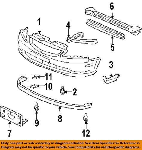 Honda oem 71170s5ta00 bumper-energy absorber