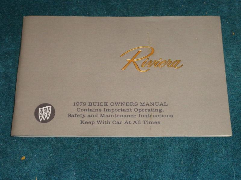 1979 buick riviera owner's manual / owner's guide / good original!!!