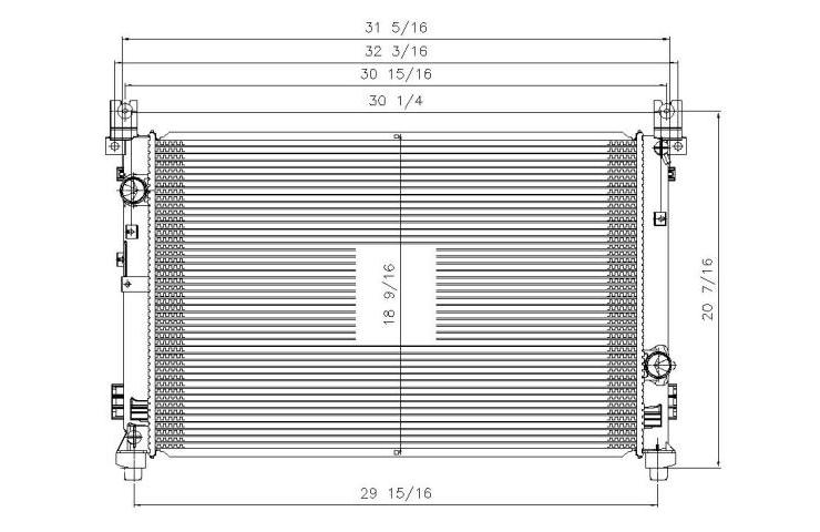 Replacement radiator 07-08 chrysler pacifica auto transmission v6 3.8 68002782aa