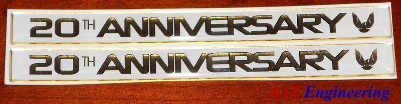 1989  20th anniversary trans am handle inserts decals emblems new ~nice 