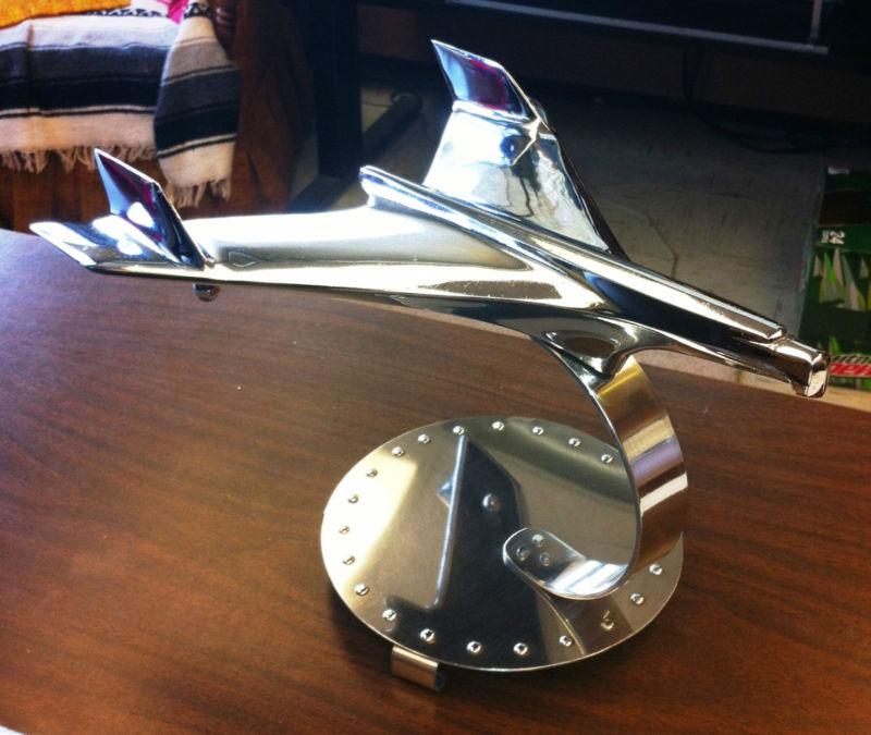 1956 chevy chevrolet hood ornament desk display aircraft airplane statue stand