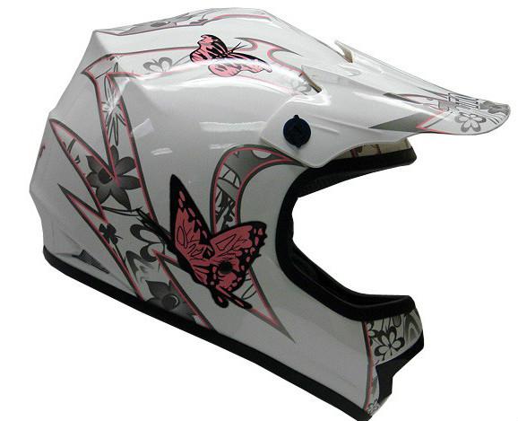 Youth & kid's pink/white butterfly dirt bike atv off-road motocross helmet mx ~s