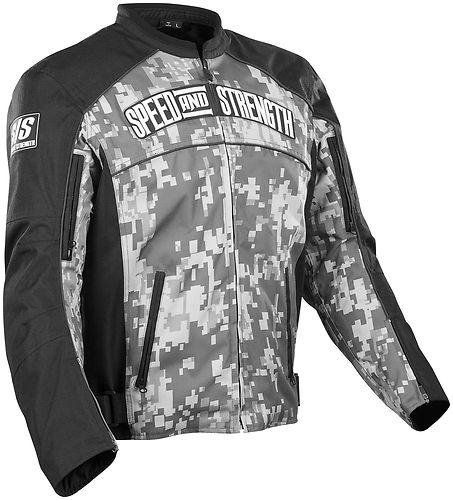 Speed and strength seven sins textile motorcycle jacket camo size large