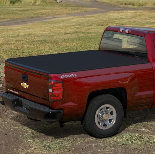 2014 chevy silverado black soft folding 5'8" short box tonneau cover 22895471