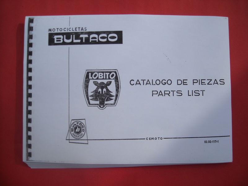 Bultaco lobito mk3, 74-100-125 cc, spare-parts list, copy of the original a4
