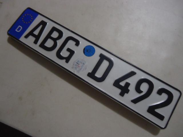 German bmw euro plate # abg d 492 german license plate used 