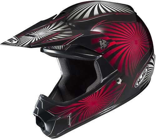 New hjc cl-xy whirl offroad/motocross youth helmet, mc-1/red/black/white, med/md