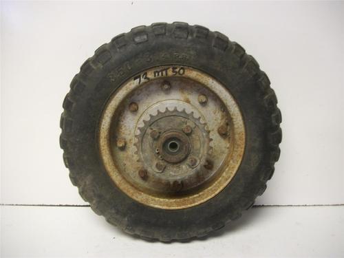 73 suzuki trail hopper mt 50 rear wheel w / sprocket & tire t37