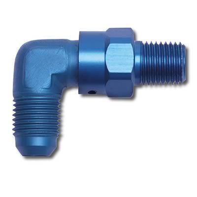 Russell an to npt adapter fitting -12 an male-3/4 in. npt male swivel blue