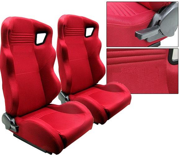 2 red cloth racing seats reclinable + sliders volkswagen new *