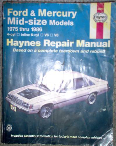 1975-1986 ford mercury mid-size haynes repair manual  