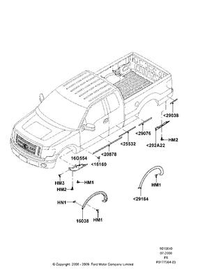 9l3z9929165b moulding 09 f150