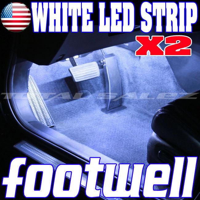 2x new white led footwell interior led strip 2x12 underdash bulbs smd  z1 w4