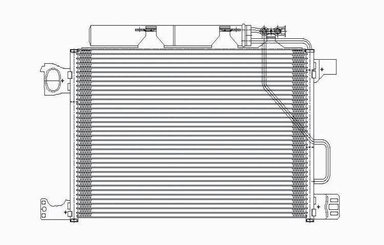 Replacement condenser parallel flow type 06-07 mercedes benz c class 2035000854