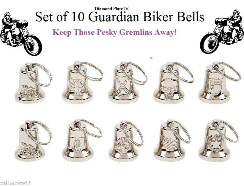 Motorcycle bells biker gear set of 10 guardian of safety keep that gremlin away!