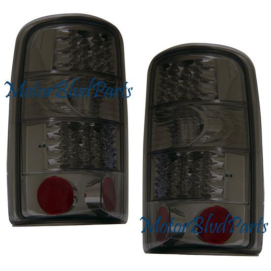 00-06 tahoe/suburban/yukon/yukon xl led tail lights dark smoke left+right set