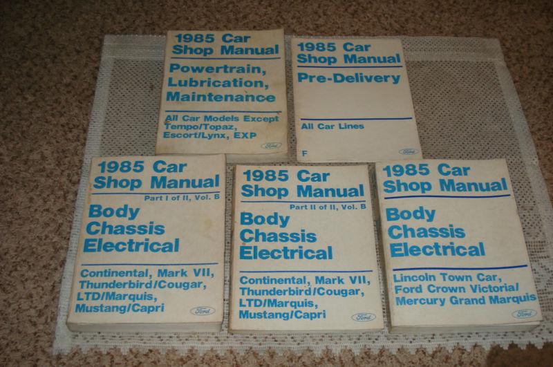 1985 ford lincoln mercury shop manual set original service books mustang & more