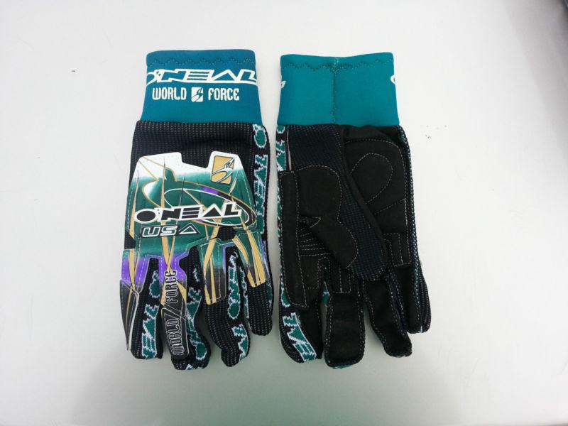 O'neal motorcycle atv dirt bike gloves vintage nos #0371 green size 9, 11 new