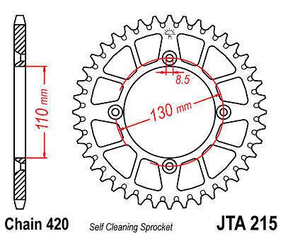 Jt sprocket rear 50t aluminum fits honda crf150 r 2007-2012