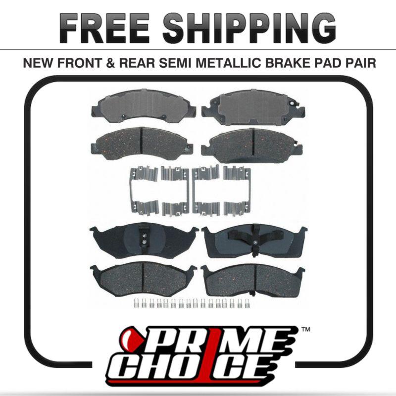 Premium front & rear metallic disc brake pads 2 full complete sets 4 pair 8 pads