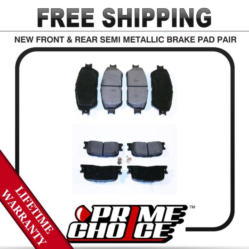 Complete set of front and rear premium brake pads with lifetime warranty