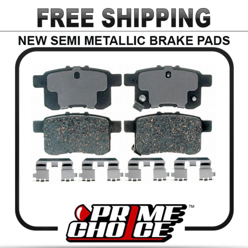 New premium complete set of rear metallic disc brake pads with shims