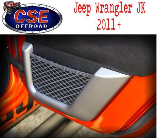 11157.22 charcoal 2nd row door net trim jeep wrangler jk 2011-2014 4 door