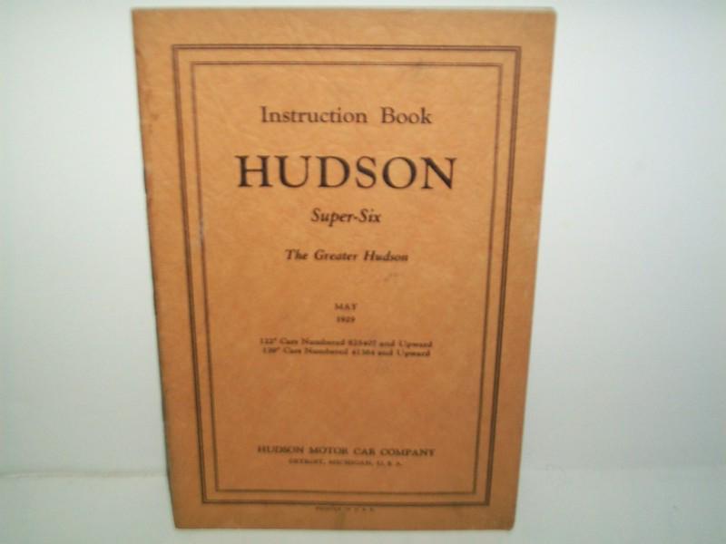 1929 hudson super-six owners manual