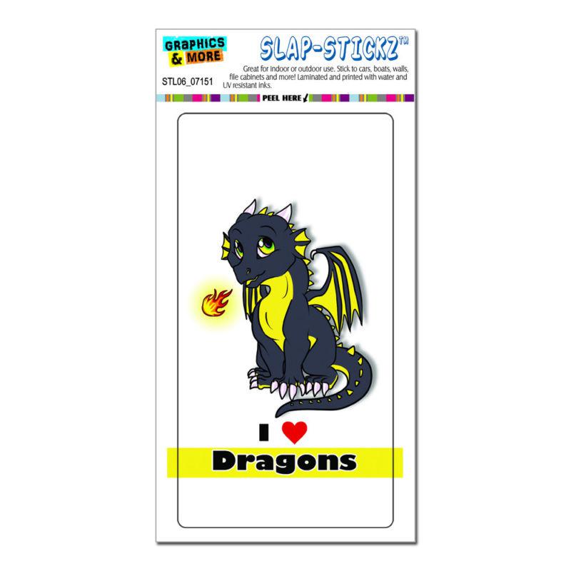 Dragon baby i love heart dragons yellow - slap-stickz™ window bumper sticker