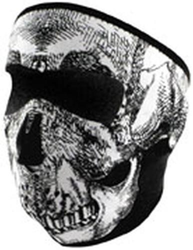 Zan cold weather water/wind resistant neoprene facemask,glow in the dark skull