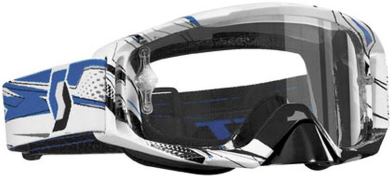 New scott tyrant w/ clear works lens adult goggles,splinter white/blue,one size